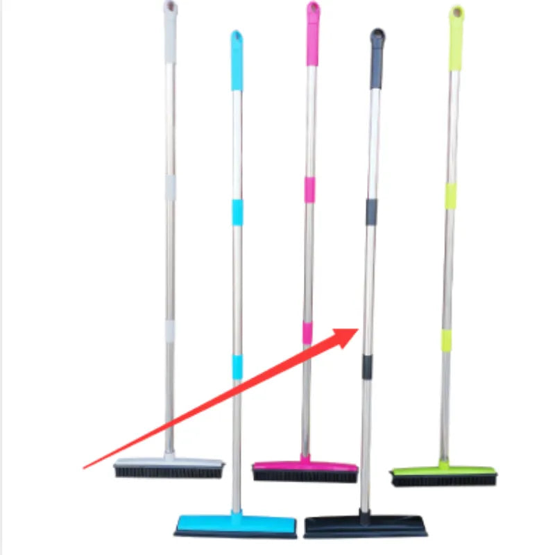 Silicone Pet Hair Broom VibelyDrop Black 3 section pole