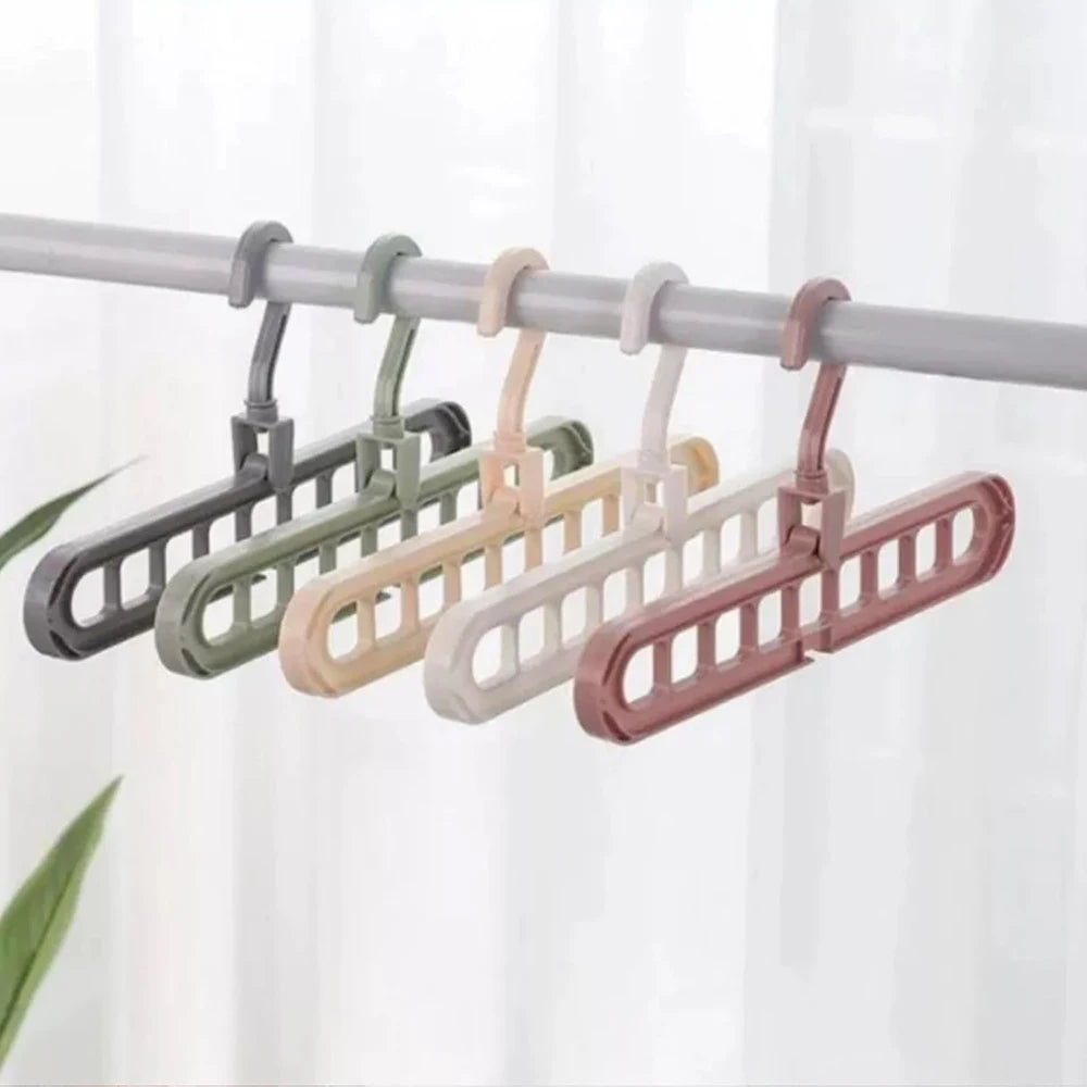 Multi Space Saving Heavy Duty Nine-Hole Plastic Hangers