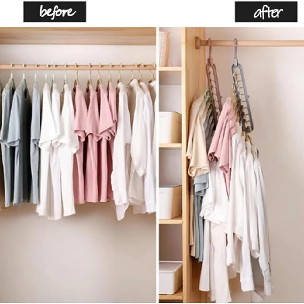 Multi Space Saving Heavy Duty Nine-Hole Plastic Hangers