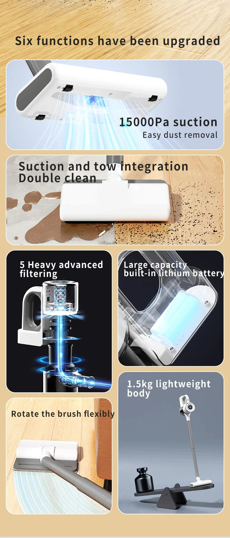 Cordless Lightweight Double Clean Vacuum