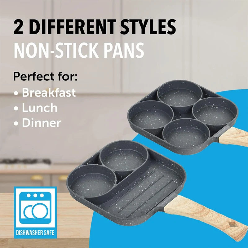 Pancake Egg Frying Pan 4 Cups Omelet Poached Egg Pan for Breakfast