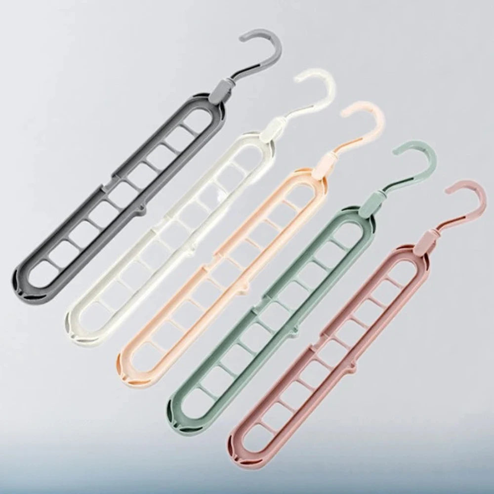 Multi Space Saving Heavy Duty Nine-Hole Plastic Hangers