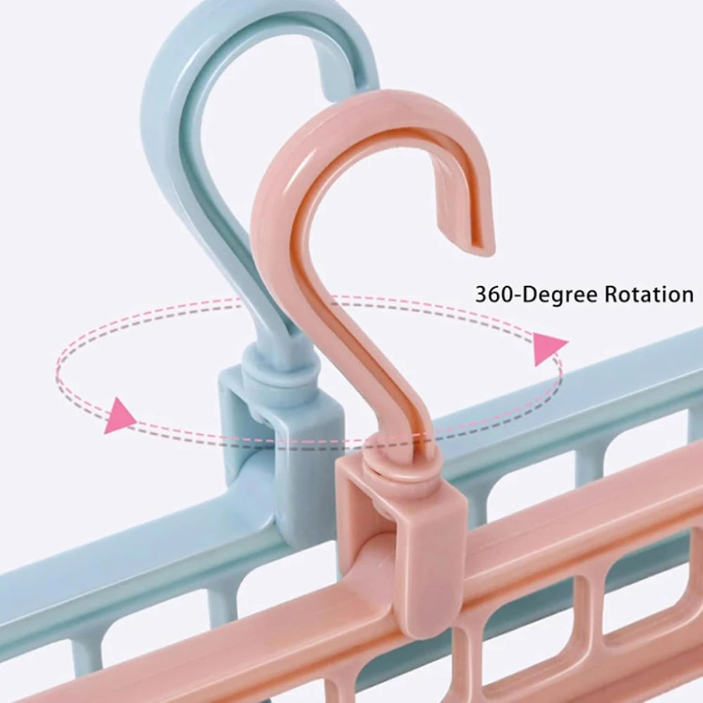 Multi Space Saving Heavy Duty Nine-Hole Plastic Hangers