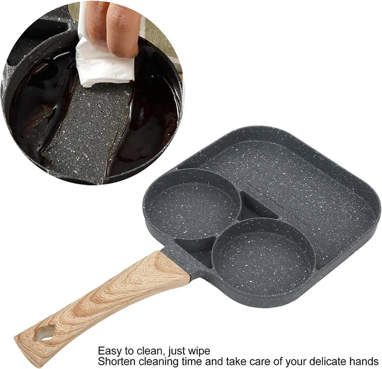 Pancake Egg Frying Pan 4 Cups Omelet Poached Egg Pan for Breakfast