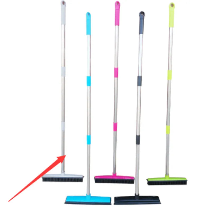 Silicone Pet Hair Broom VibelyDrop Grey 3 section pole